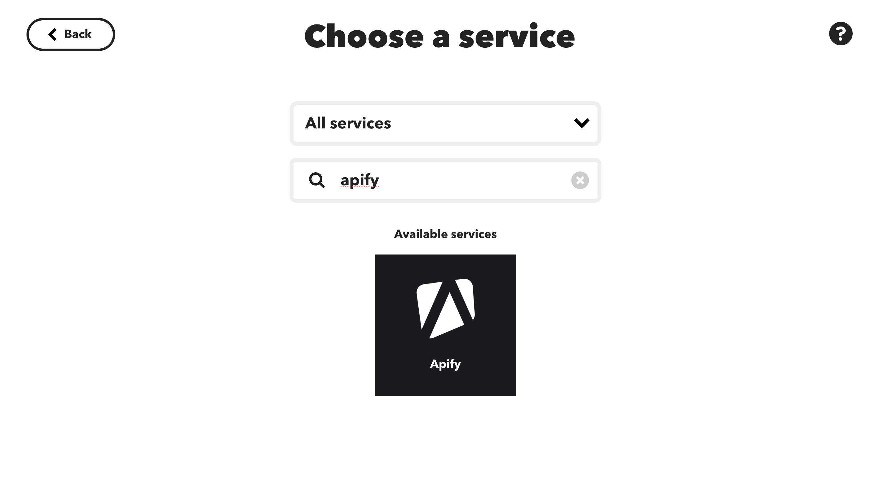 Apify Choose Service